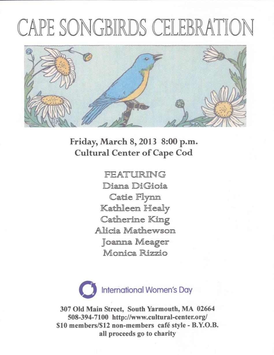 Cape Song Birds - March 8 at Cultural Center of Cape Cod